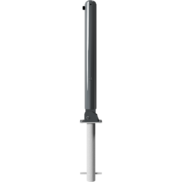 Ornamental bollard | Series 480B | � 82 mm | foldable, self-engaging lockfor casting in concrete, with hot-dip galvanized ground socket part-no. 470.60approx. 400 mm below ground | with triangular locking mechanism acc. with DIN 3223 | without eyelet